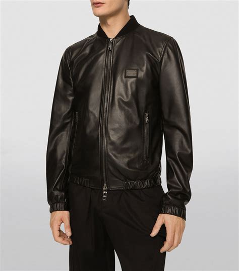 dolce gabbana leder mantel|dolce gabbana bomber jacket.